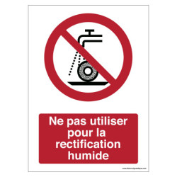 Panneau Interdiction Rectification Humide | Zone-Print.fr