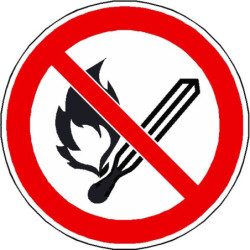 Panneau Flammes Nues Interdites ISO 7010 | Sécurité Pro