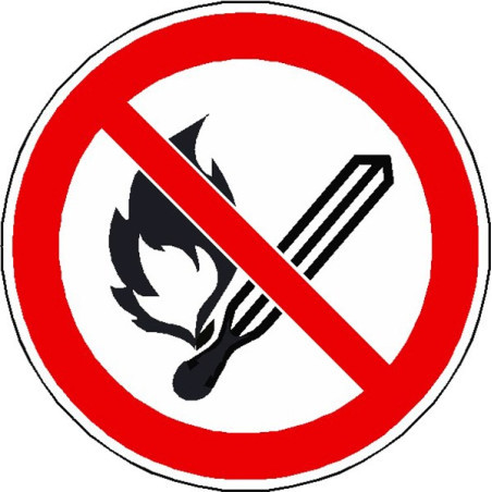 Panneau Flammes Nues Interdites ISO 7010 | Sécurité Pro