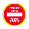 Panneau Interdiction Propriété Privée Liseré Fluo | Zone-Print