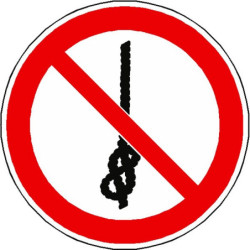 Panneau Interdiction Noeuds Corde P030 | Sécurité Travaux
