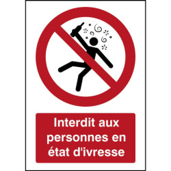 Signalétique Interdit Ivresse | Norme ISO EN 7010 | Pro