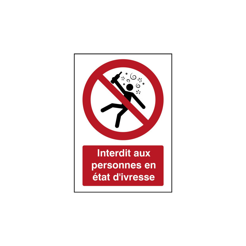 Signalétique Interdit Ivresse | Norme ISO EN 7010 | Pro