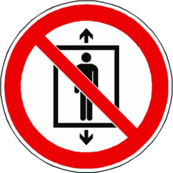 Panneau Interdiction Ascenseur Personnes | Zone-Print.fr