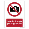 Panneau Interdiction de Photographier P029 ISO 7010 | Zone-Print