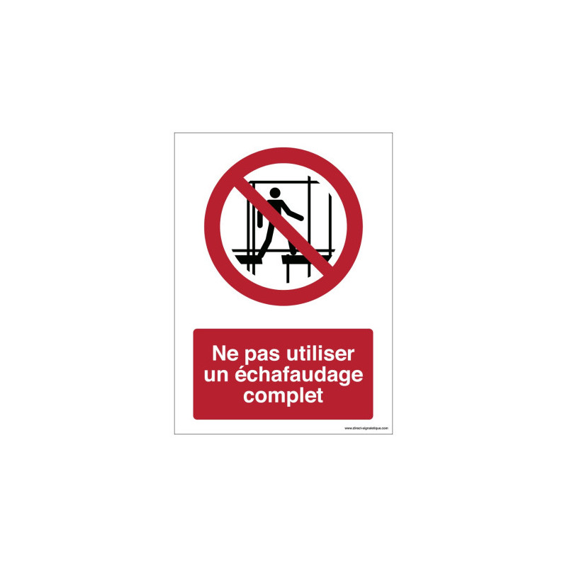 Panneau Interdiction Échafaudage Incomplet | Sécurité Chantier