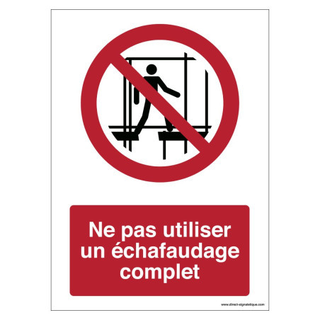 Panneau Interdiction Échafaudage Incomplet | Sécurité Chantier