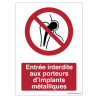 Signalétique Interdiction Implants Métalliques - Sécurité Pro