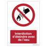 Panneau Interdiction d'Éteindre à l'Eau P011 | Zone-Print