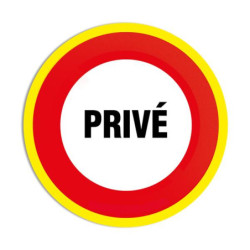 Panneau Interdiction Privé Fluo - Signalétique Accès Restreint