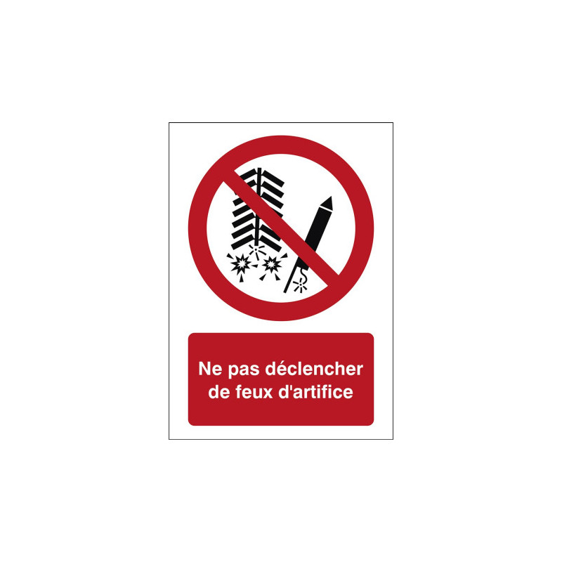 Panneau Interdiction Feux d'Artifice ISO 7010 | Zone-Print