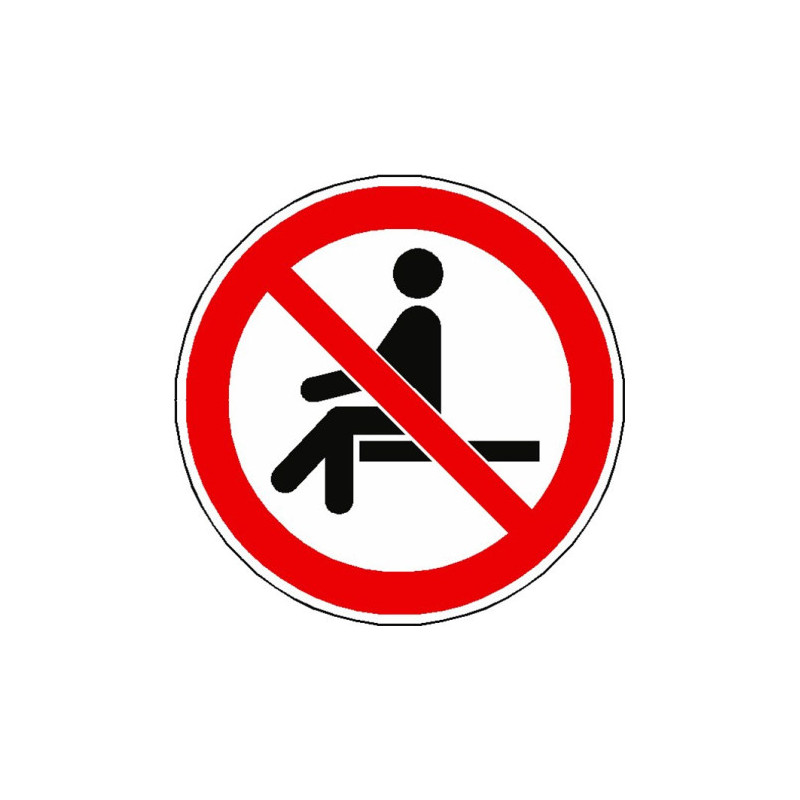 Panneau Interdiction de S'asseoir ISO 7010 | Zone-Print