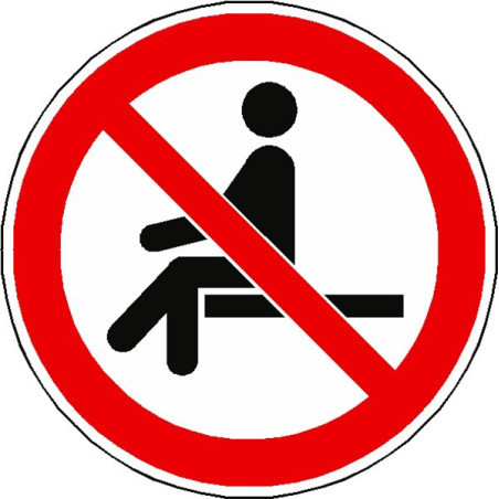 Panneau Interdiction de S'asseoir ISO 7010 | Zone-Print
