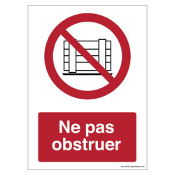 Signalétique P023 Ne pas Obstruer | ISO 7010 | Zone-Print