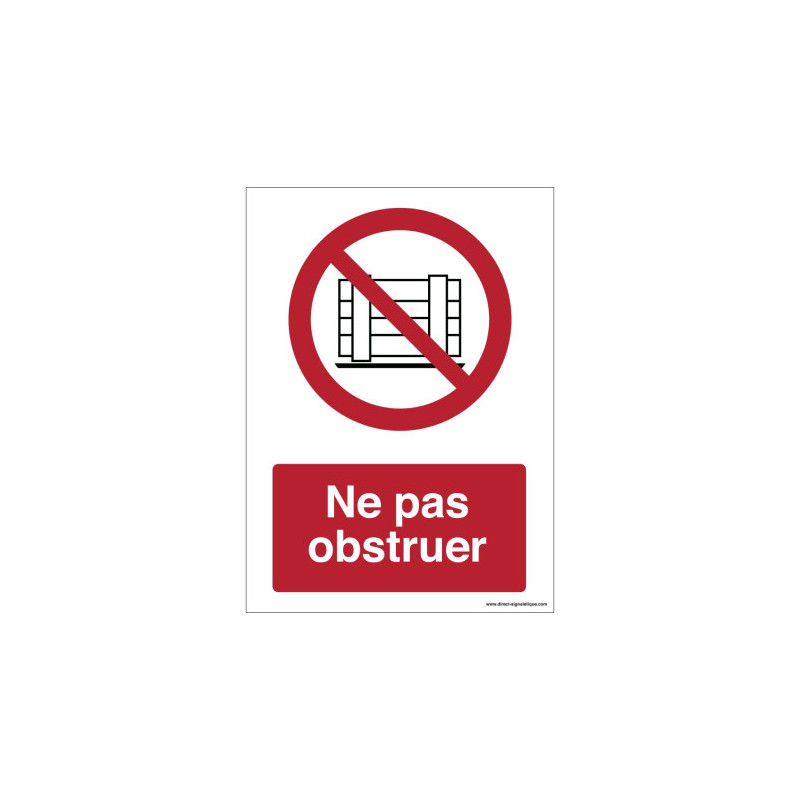 Signalétique P023 Ne pas Obstruer | ISO 7010 | Zone-Print