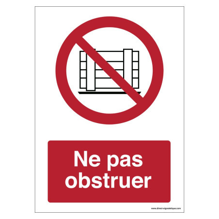 Signalétique P023 Ne pas Obstruer | ISO 7010 | Zone-Print