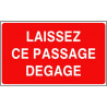Panneau Passage Dégagé | Signalétique Sécurité Industrielle