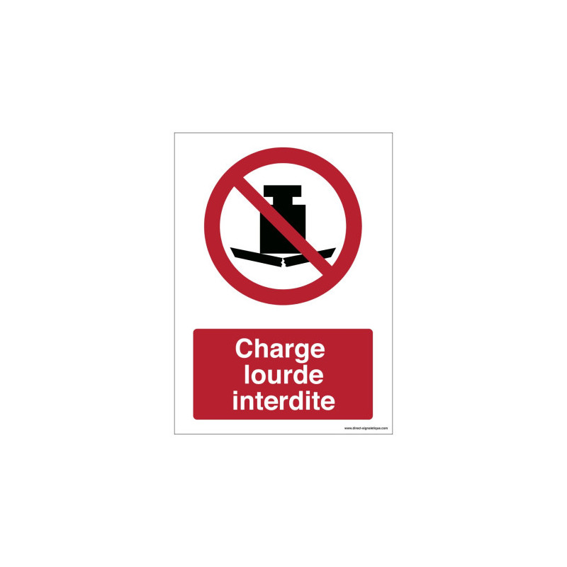 Panneau Interdiction Charge Lourde | Sécurité Industrielle BTP
