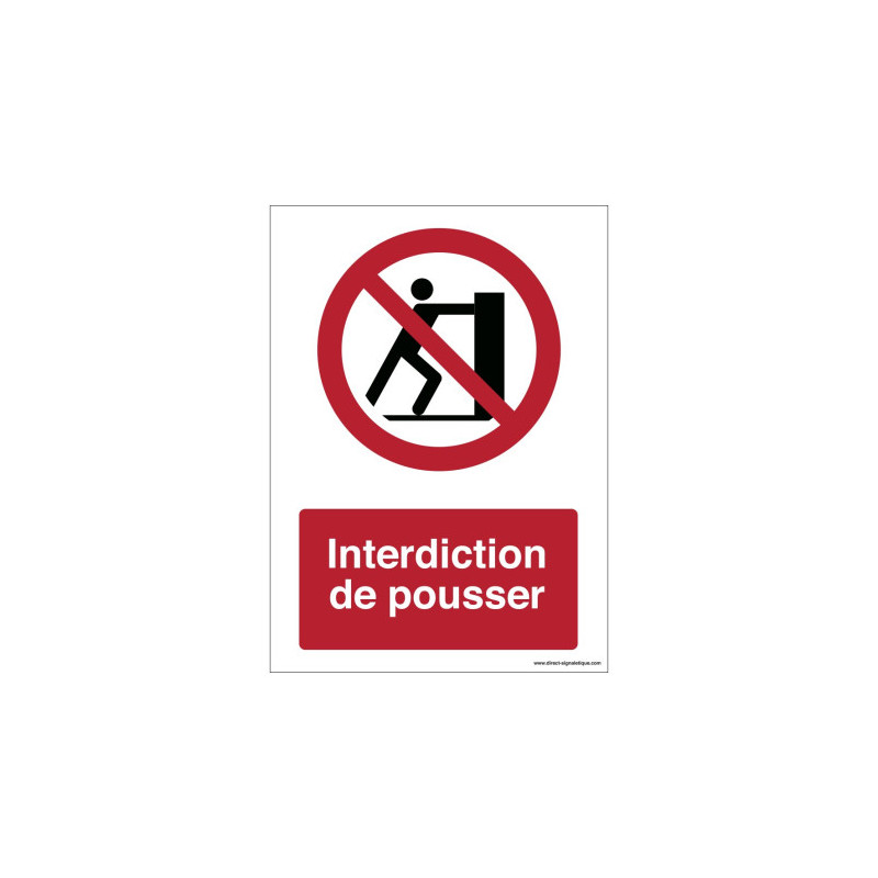 Panneau Interdiction de Pousser P017 ISO 7010 | Zone-Print