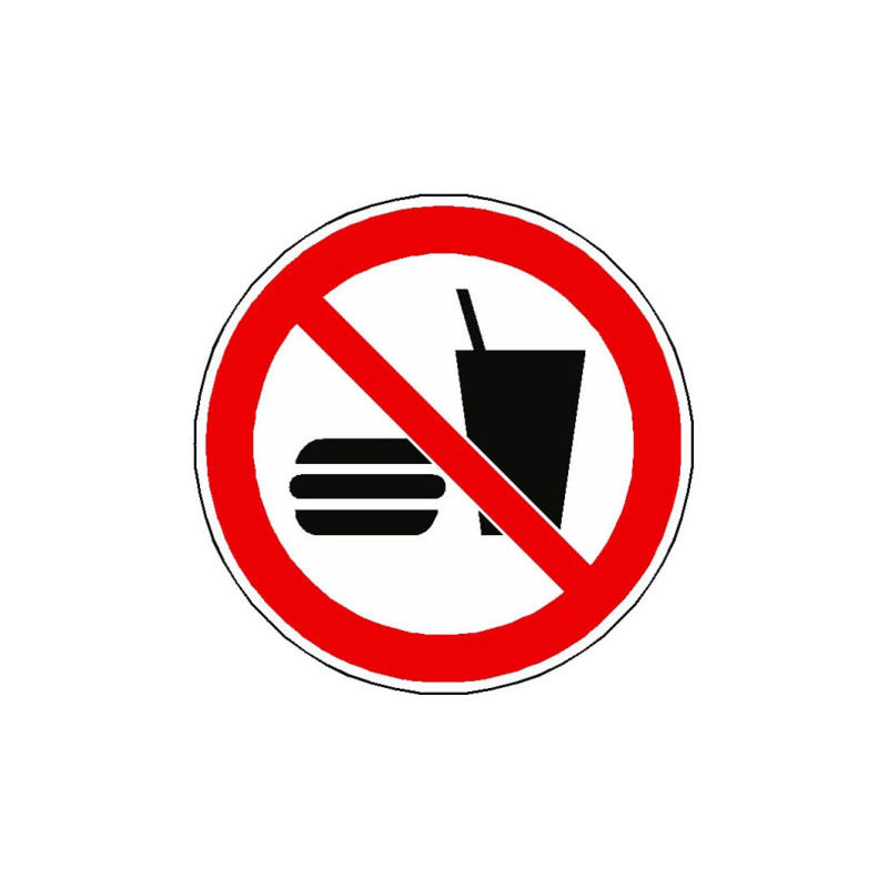 Panneau Interdiction Manger Boire | ISO 7010 | Zone-Print