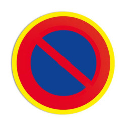 Panneau Interdiction Stationner BTP | Liseré Fluo | Zone-Print