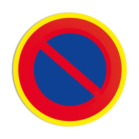 Panneau Interdiction Stationner BTP | Liseré Fluo | Zone-Print