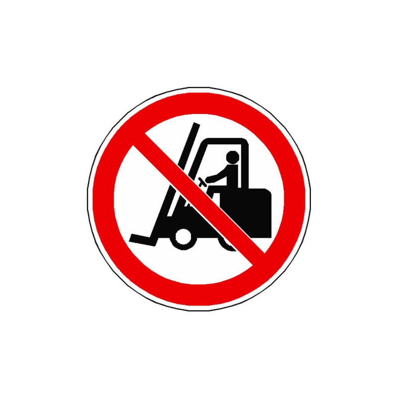 Panneau Interdiction Chariots Élévateurs ISO 7010 | Zone-Print