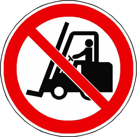Panneau Interdiction Chariots Élévateurs ISO 7010 | Zone-Print