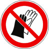 Panneau Interdiction Gants ISO 7010 - Sécurité Industrielle