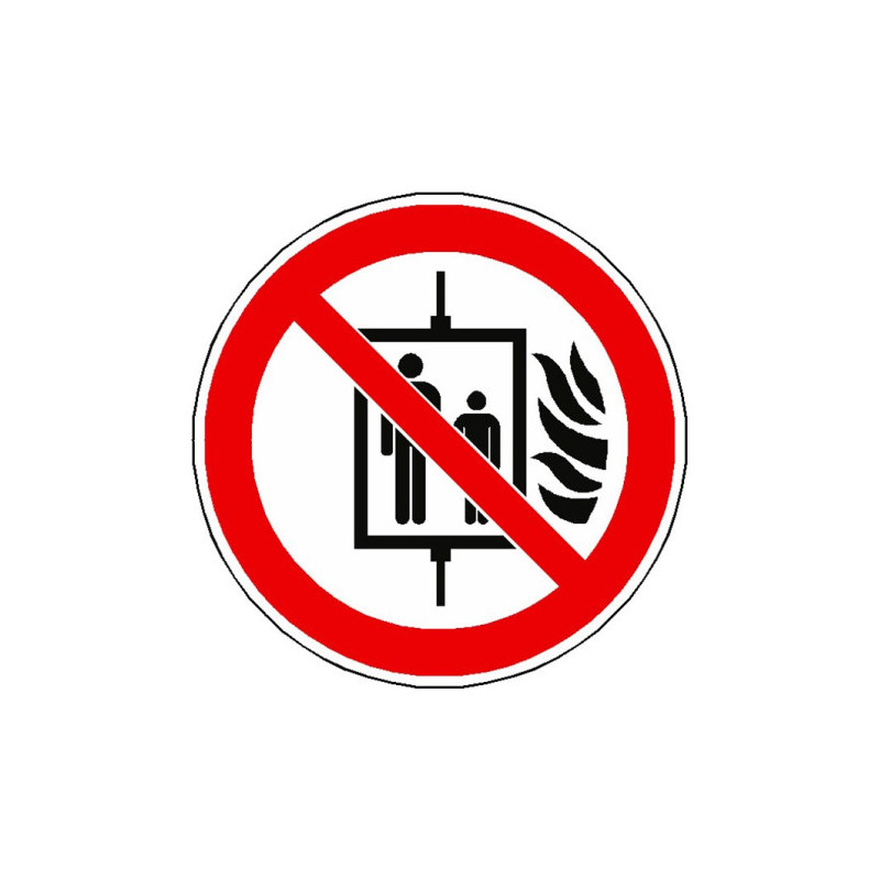 Panneau Interdiction Ascenseur Incendie ISO 7010 | Zone-Print