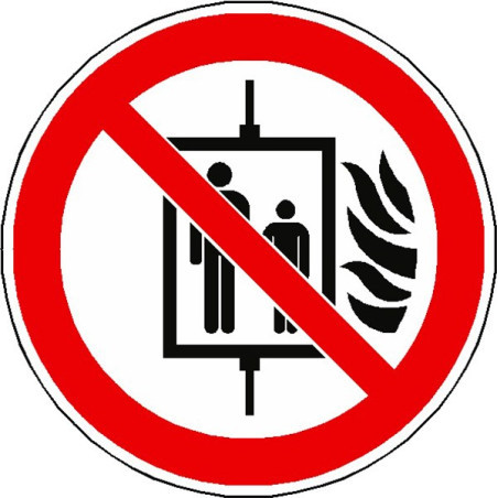 Panneau Interdiction Ascenseur Incendie ISO 7010 | Zone-Print