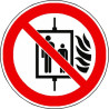 Panneau Interdiction Ascenseur Incendie ISO 7010 | Zone-Print
