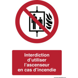 Panneau Interdiction Ascenseur Personnes | ISO 7010 | Zone-Print