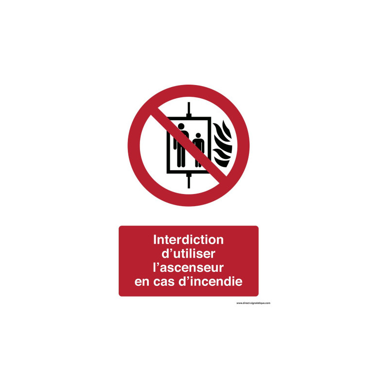 Panneau Interdiction Ascenseur Personnes | ISO 7010 | Zone-Print
