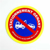 Panneau Stationnement Interdit Fourrière - Liseré Jaune Fluorescent