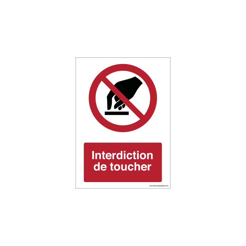 Panneau Interdiction de Toucher P010 ISO 7010 | Zone-Print