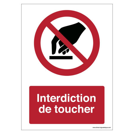 Panneau Interdiction de Toucher P010 ISO 7010 | Zone-Print