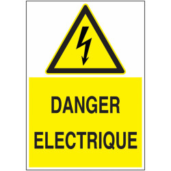 Panneau Danger Électrique | Adhésif, PVC, Alu | Zone-Print