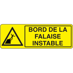 Panneau Danger Bord Instable - Signalétique Sécurité BTP
