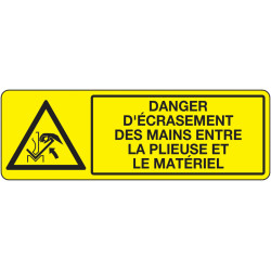 Panneau Danger Mains Écrasées | Signalétique Pro | Zone-Print