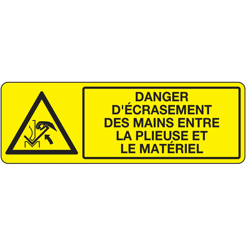 Panneau Danger Mains Écrasées | Signalétique Pro | Zone-Print