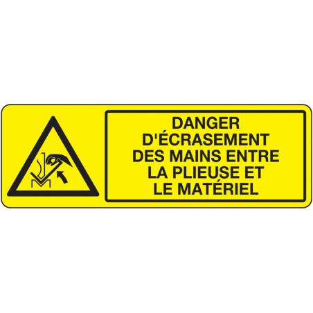 Panneau Danger Mains Écrasées | Signalétique Pro | Zone-Print