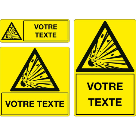 Panneau Personnalisé Zone à Risque d'Explosion - Signalétique