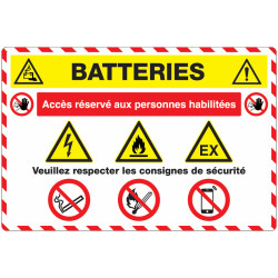 Panneau Accès Restreint Batteries | Signalétique Sécurité