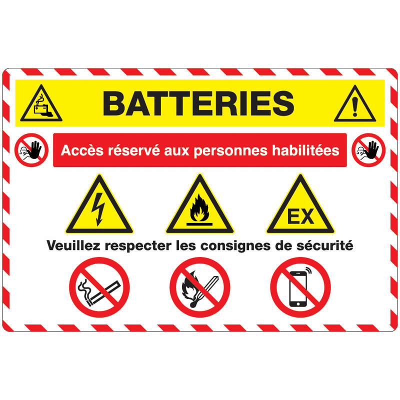Panneau Accès Restreint Batteries | Signalétique Sécurité