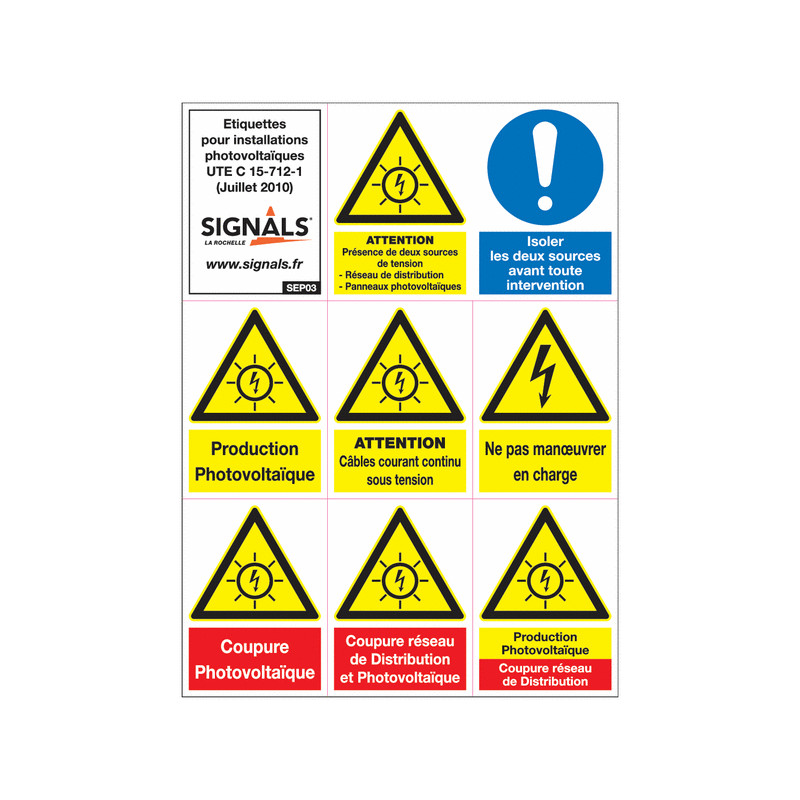 Étiquettes de Signalisation Solaire Pro | Zone-Print.fr