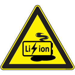 Panneau Danger Batterie Lithium Endommagée | Zone-Print