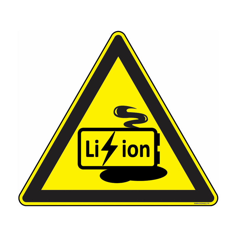 Panneau Danger Batterie Lithium Endommagée | Zone-Print