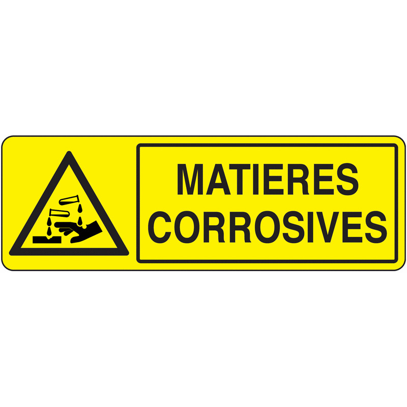 Panneau Danger Corrosif | Symbole &  | Zone-Print.fr