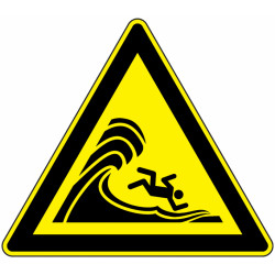 Panneau Danger Vagues Puissantes | Sécurité Zone Côtière BTP